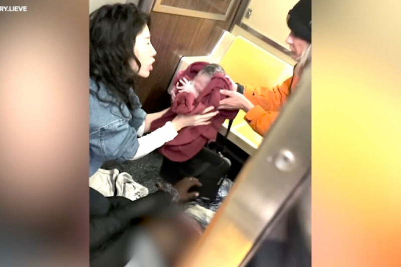 Женщина родила в&nbsp;поезде метро, ребенка принимала ее соседка по&nbsp;вагону
